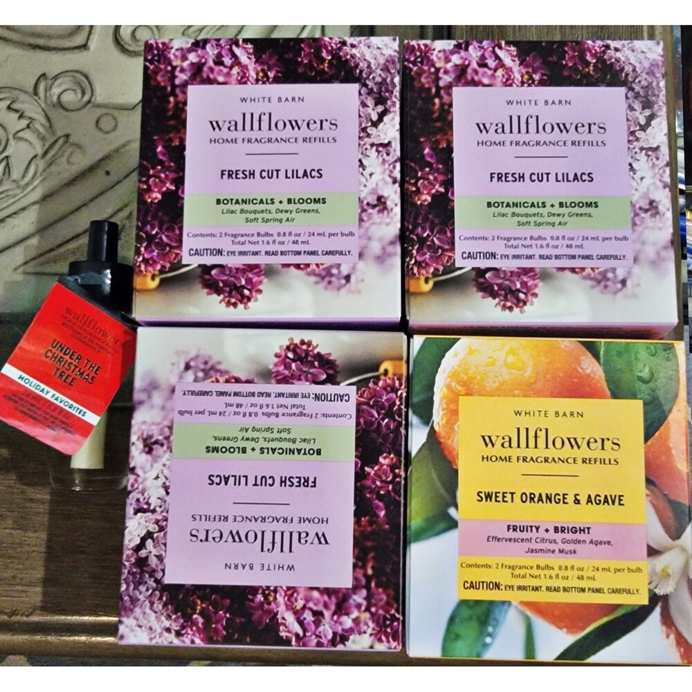 *NEW* White Barn 4 Wallflower Refill Sets Of 2 + (1) Under Christmas Tree Refill
